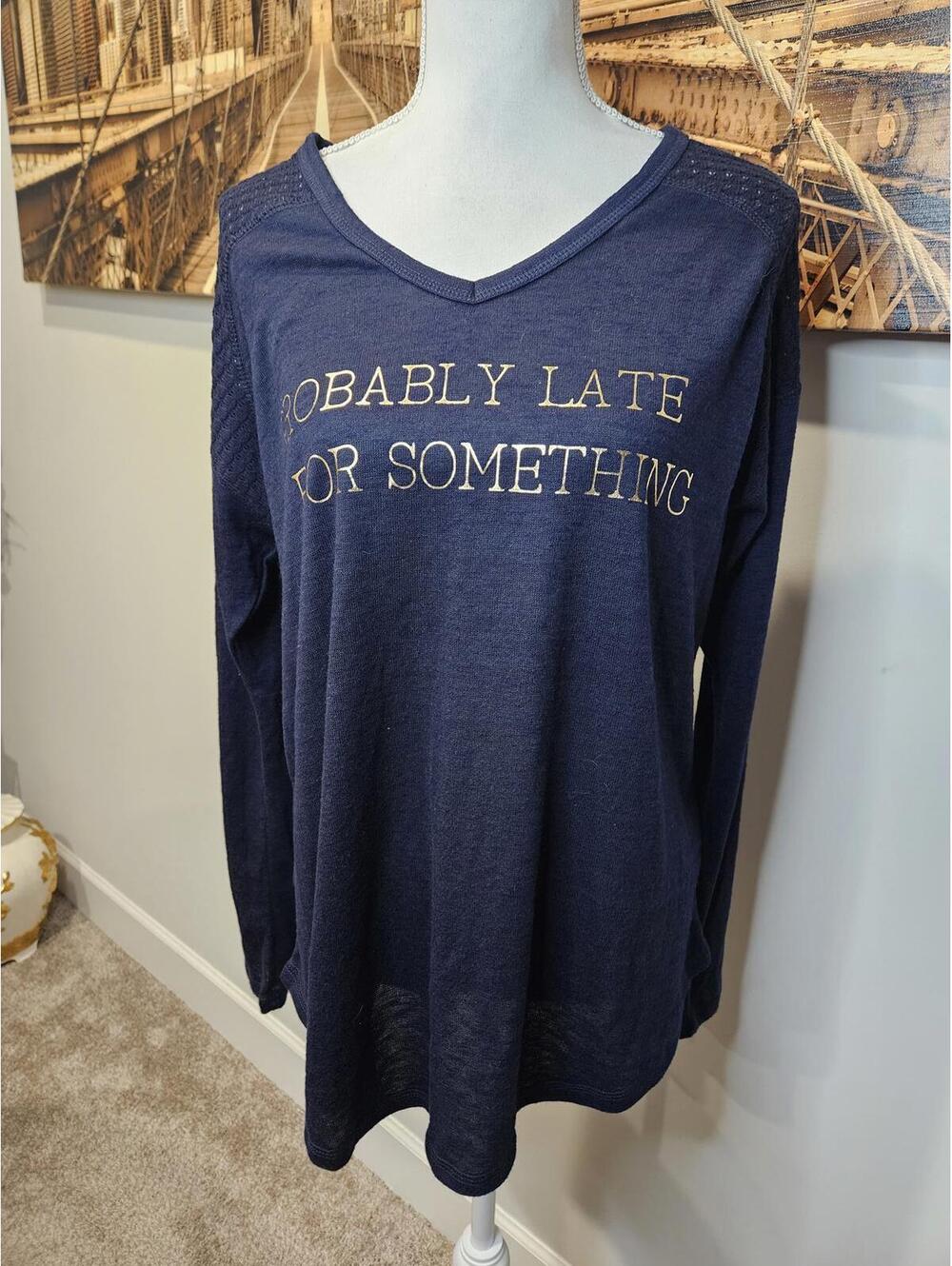 Lane Bryant Women's Navy Knit Top Size 14/16